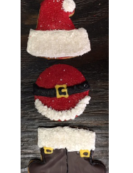 Three Piece Santa Holiday Cookie