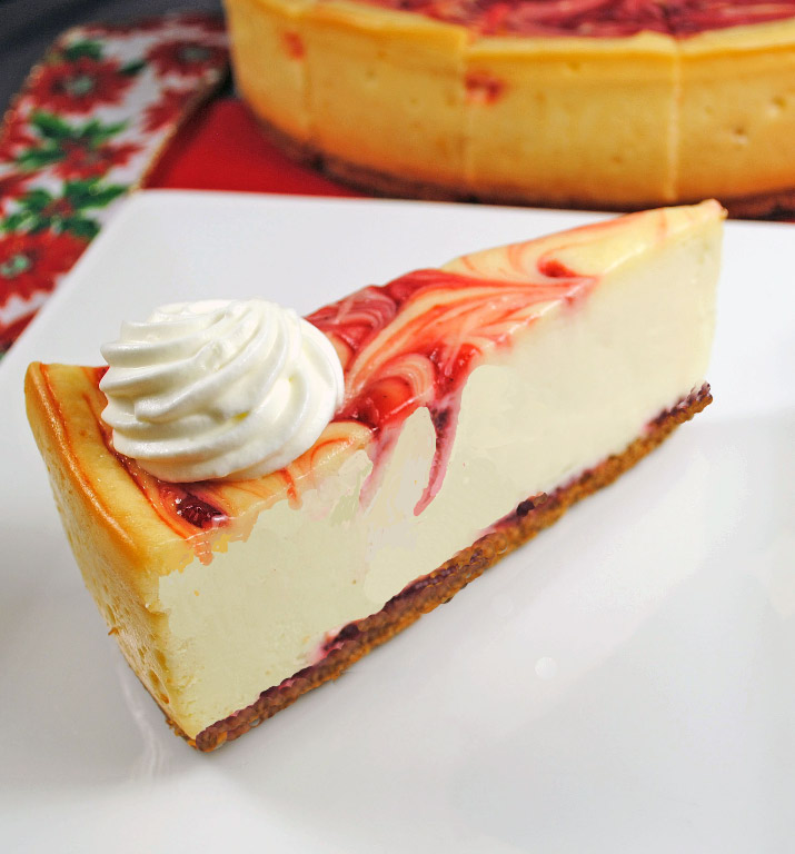 Piazza's Finest White Chocolate Cranberry Cheesecake